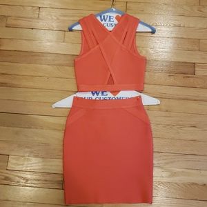 Bebe 2 Piece Coral Dress